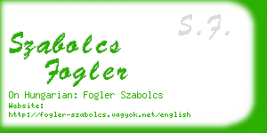 szabolcs fogler business card